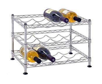 Muscle Rack WBS181212 12-Bottle Chrome Wine Rack, 18" by 12", 12" Height, 18" Width, 330 Pounds Load Capacity