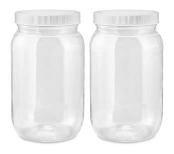 Smart Solutions Clear Plastic Mason Jars (128 oz 2 Pack)
