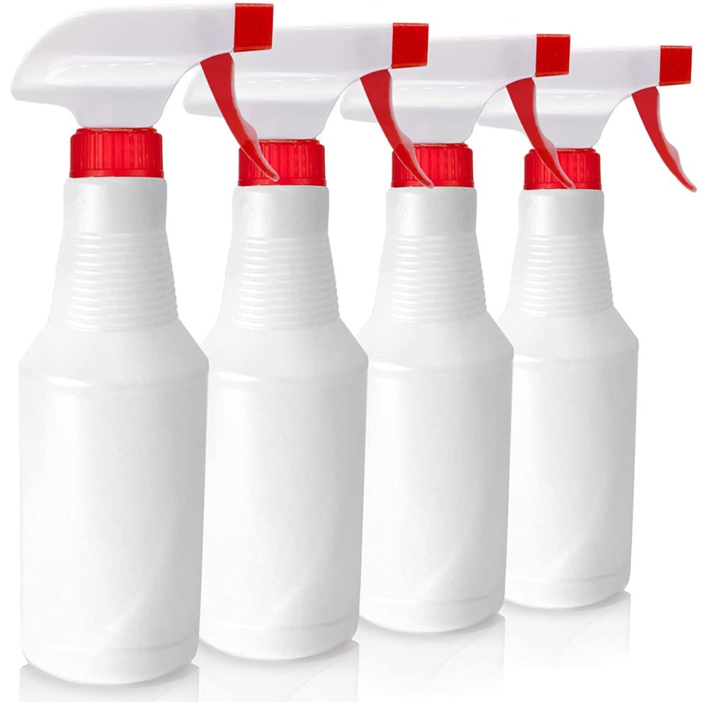 LiBa Spray Bottles (4 Pack,16 Oz), Refillable Empty Spray Bottle for Cleaning, Essential Oils, Hair, Plants, Adjustable Nozzle for Squirt and Mist, Bleach/Vinegar/BBQ/Rubbing Alcohol Safe