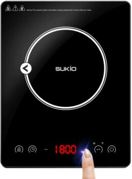 Portable Induction Cooktop induction stove Countertop Burner, 1800W 120-Volts Induction Cooker with Timer Temperature Control, Smart Touch Sensor Electric Ceramic Cooker Glass Plate Cooktop for Stainless Steel All Cookware