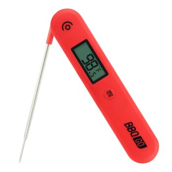 BBQGO Digital Meat Thermometer, Instant Read Meat Thermometer with Calibration, Magnet, Foldable Probe, Large Screen, Candy BBQ Thermometer C/F Switch BG-HH1C