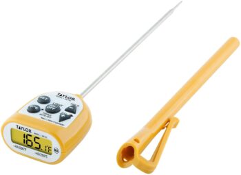 Taylor Precision Products Compact Waterproof Digital Thermometer, 4.5 Inch Stem, Yellow