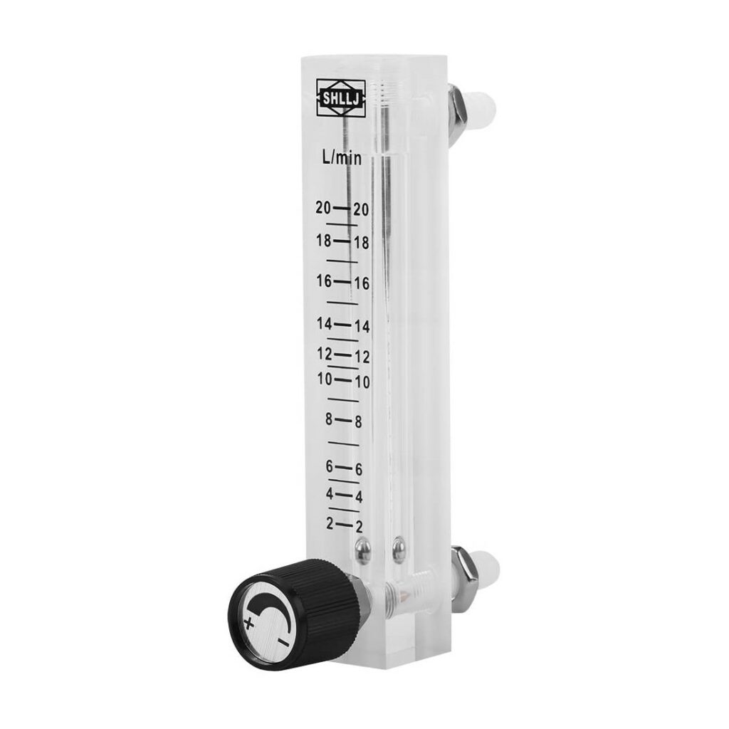 Gas Flowmeter, LZQ-7 Flowmeter 2-20LPM Flow Meter with Control Valve for Oxygen Air Gas