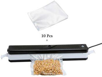 LabZhang Vacuum Sealer,One-button Automatic Freezer Sealer Machine for Food Sealer w/Starter Kit|Dry & Moist Food Modes|Portable Compact Design,with 10pcs Vacuum Seal Bags