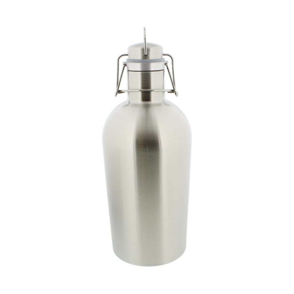 Beer Growler - 2 liter, 67 ounces - Double Wall Stainless Steel with Swing-Top, Keeps Homebrew Fresh with Airtight Seal
