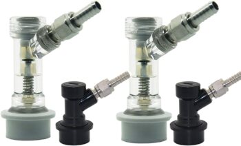 Cornelius Keg Ball Lock Disconnect Set Include Check Valve Ball Lock Gas Connector, Ball Lock Liquid Disconnect and Swivel Nuts for Beer home brewing