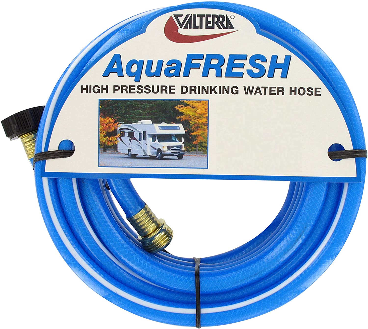 Valterra AquaFresh High Pressure Drinking Water Hose, Water Hose Hookup for RV - 1/2" x 50', Blue