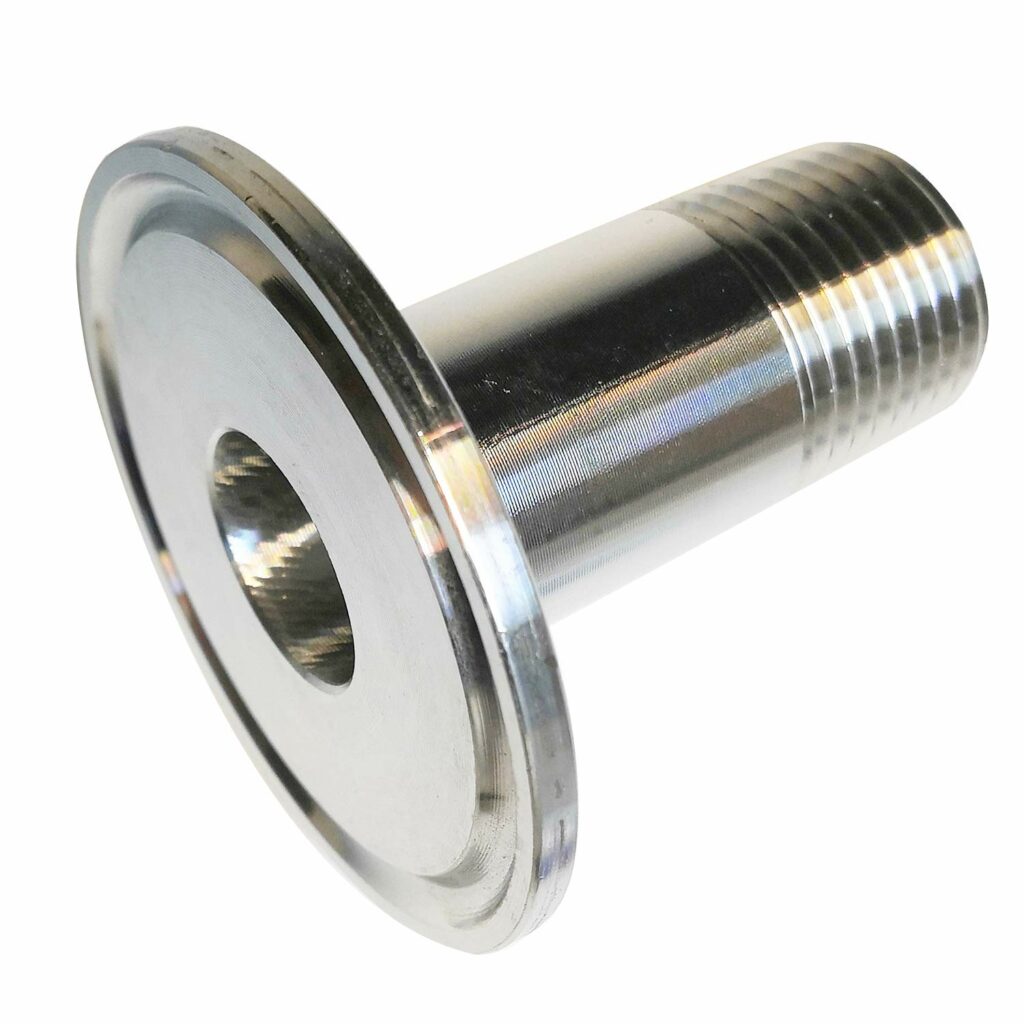 LOZOME 1/2" Sanitary Male Threaded Pipe Fitting to 1.5" Tri Clamp OD 50.5mm Ferrule Flange