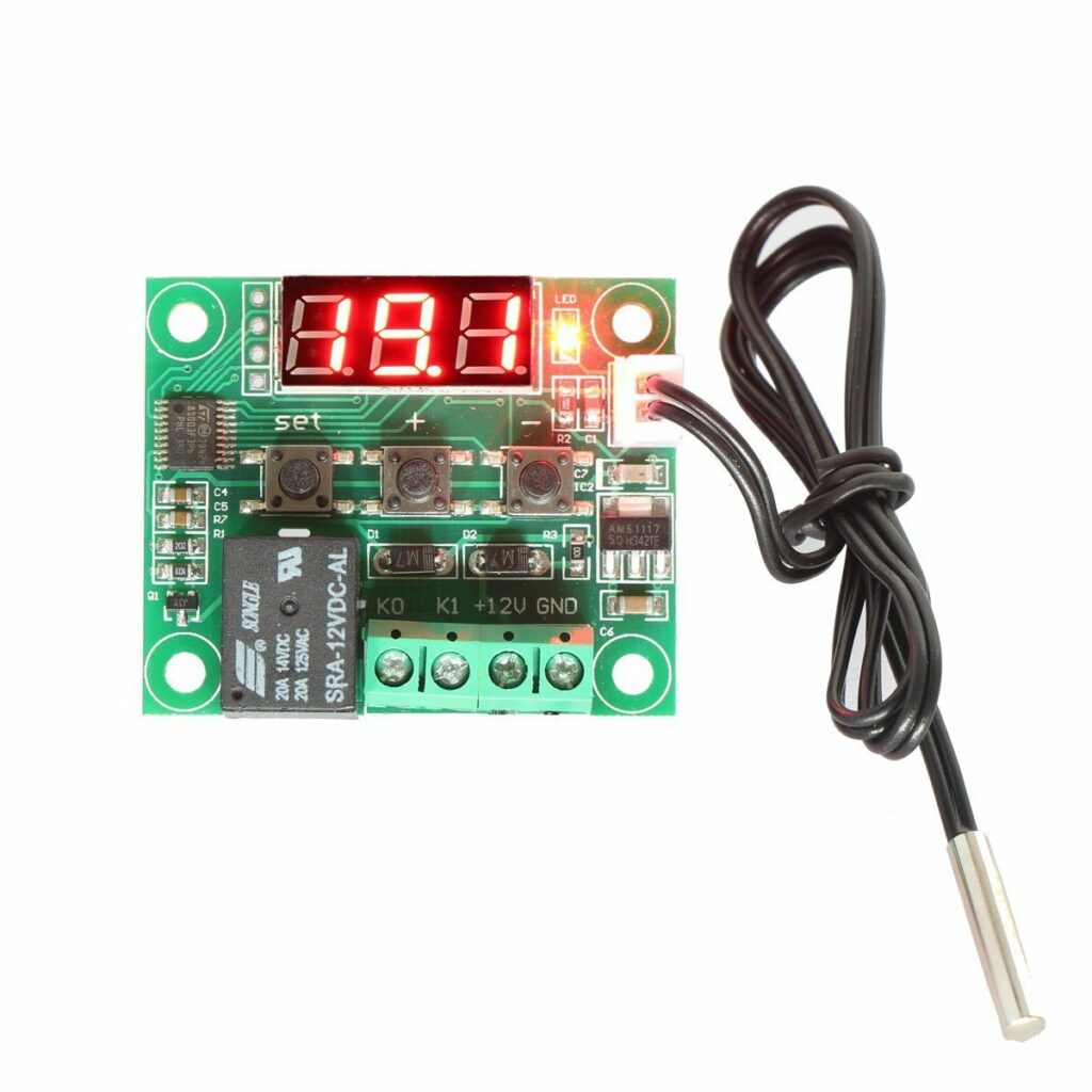 RioRand 12V DC Digital Cooling/Heating Thermostat Temp Control -50-110 °c Temperature Controller 10A Relay with Waterproof Sensor Probe