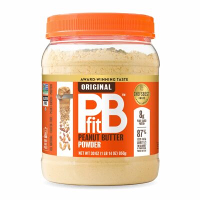 PBfit All-Natural Peanut Butter Powder, Powdered Peanut Spread From Real Roasted Pressed Peanuts, 8g of Protein 8% DV, 30 Ounce (Pack of 1)