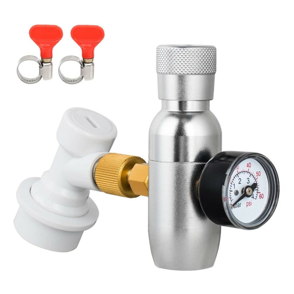 Portable Co2 Injector with Optional Threaded Ball Lock Connector Keg Charger 