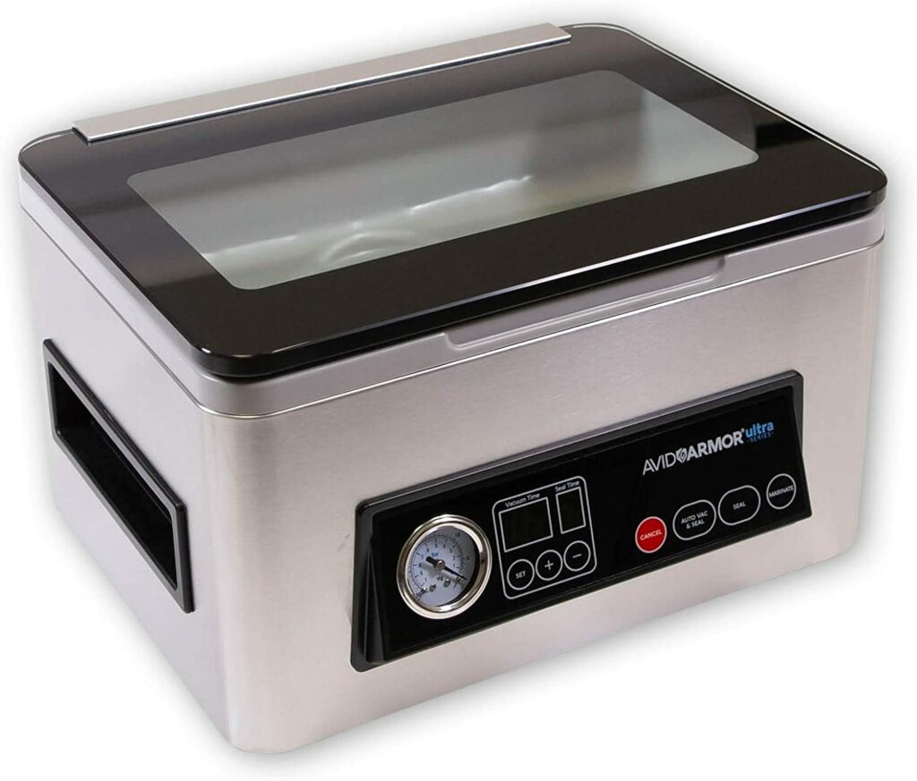 NEW! Avid Armor Chamber Vacuum Sealer Model USV20 Ultra Series, Compact Size Perfect for Liquid-Rich Wet Foods Fresh Meats, Marinades, Soups, Sauces and More. Vacuum Packaging the Professional Way