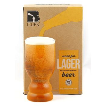 BCups Lager Outdoor Plastic Craft Beer Cups, BPA & BPS-free (4-Pack)