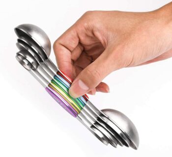 Magnetic Measuring Spoons Stainless Steel Dual Sided Teaspoon Tablespoon Set of 5 for Dry and Liquid Ingredients