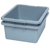 Rubbermaid Commercial Products Kitchen Bus Utility Box, Plastic, Gray, for Kitchen Service Restaurant Use (Pack of 2)
