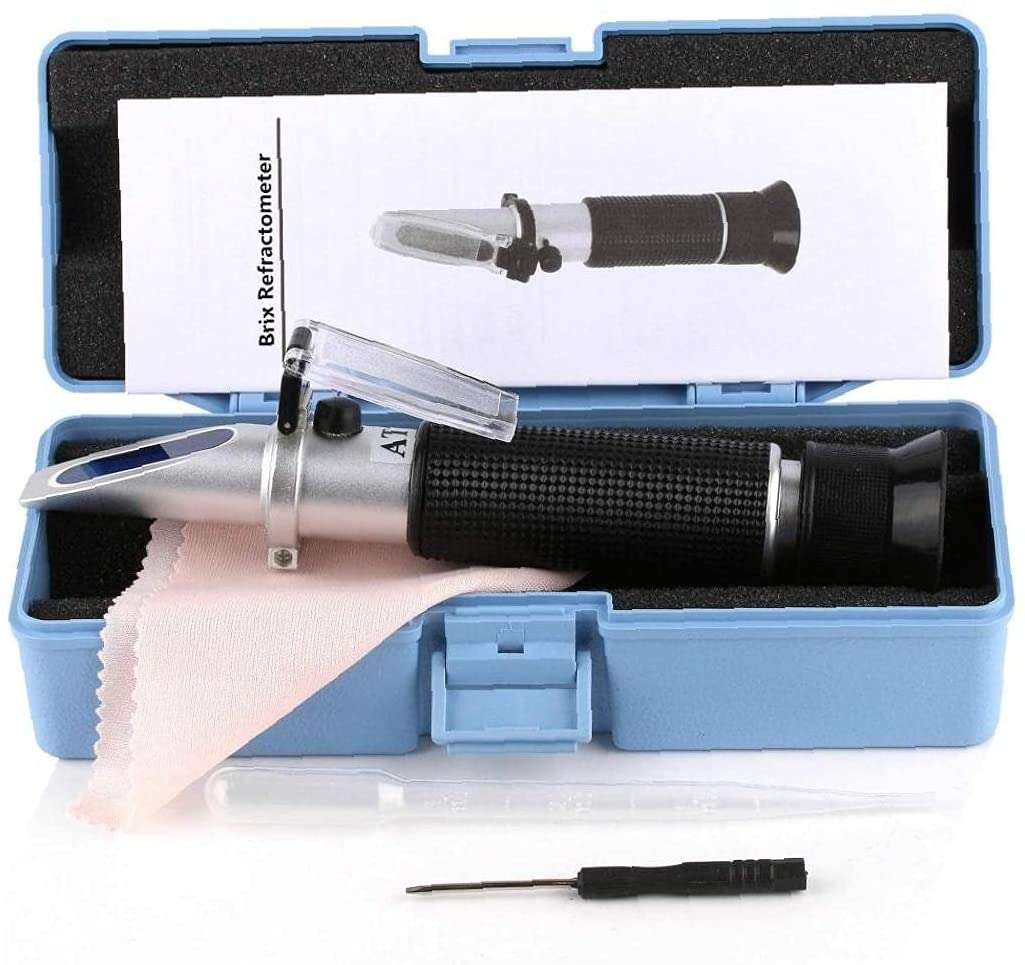 Brix Alcohol Wine Refractometer Dual Scale for Measuring Sugar Content in Grape Juice Predicting Wine Alcohol Degree 0-32%