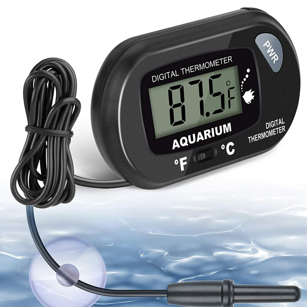 Aquarium Thermometer, Fish Tank Thermometer, Water Thermometer seachem Prime with LCD Display Fahrenheit/Celsius(℉/℃) for Vehicle Reptile Terrarium Fish Tank Refrigerator by AikTryee
