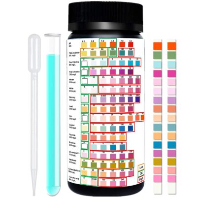 16 in 1 Drinking Water Test Kit - Professional Hardness Testing Kits, Tap and Well Water Test Strips with Hardness, PH, Mercury, Lead, Iron, Copper, Chlorine, Chromium/Cr, Cyanuric Acid