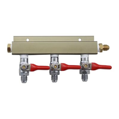 The Weekend Brewer 3-way MFL CO2 Distributor Manifold with integrated check valves
