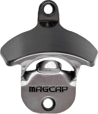MAGCAP Outdoor Bottle Opener Wall Mounted - Style Magnetic Beer Bottle Opener that Catches Caps - Easy to Install and Incredibly Convenient