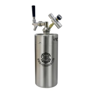 PERA Beer Mini Kegs 128 OZ for Craft beer Dispenser CO2 regulator with beer faucet taps