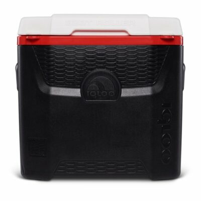 Igloo 52-Quart Quantum Roller Ice Chest Cooler with Wheels - Black and Red
