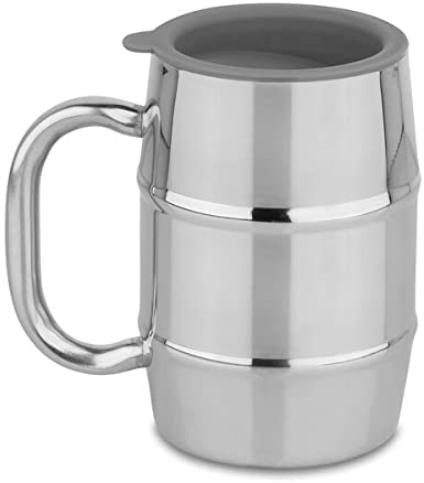 Nuvantee Beer Mug – Premium Stainless Steel Mug / Coffee Cup With Bonus Lid – 16.9 OZ Double Wall Air Insulated - Better Then Glass Mugs