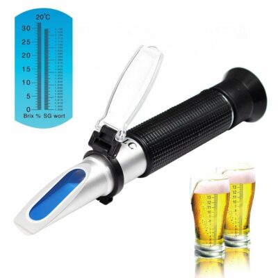 Brix Refractometer, Goodes ATC Digital Handheld Refractomete for Homebrew Beer Wort, Wine Fruit Sugar-Specific Gravity 1.000-1.130 and Brix 0-32% (Black)