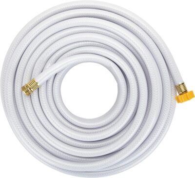 Camco TastePURE 75ft Drinking Water Hose - Lead and BPA Free - Reinforced for Maximum Kink Resistance - Features a 5/8" Inner Diameter (21008), White