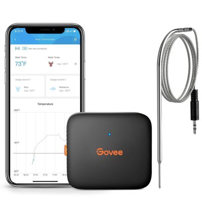 Govee Bluetooth Wireless Meat Thermometer, Digital Grill Thermometer with 1 Probe, 230ft Remote Temperature Monitor, Smart Kitchen Cooking Thermometer, Alert Notifications