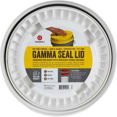 GAMMA2 Gamma Seal Lid - Pet Food Storage Container Lids - Fits 3.5, 5, 6, & 7 Gallon Buckets