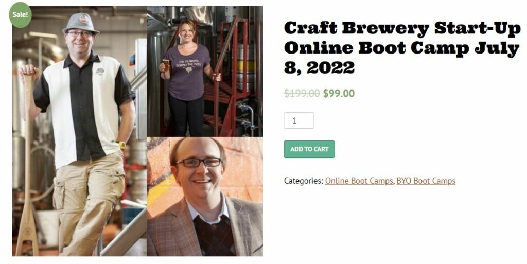 Craft Brewery Start-Up Online Boot 