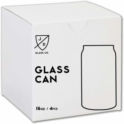JD Glass Co. Glass Can 16 Ounce - 4 Pack