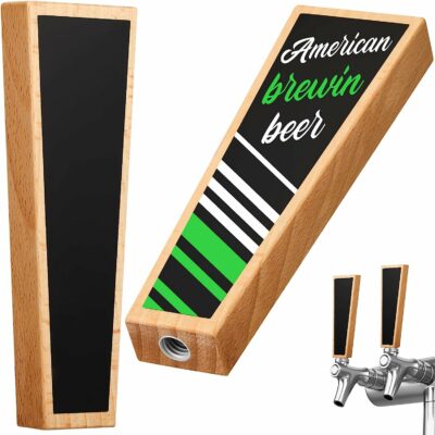 2 Pcs Wooden Beer Tap Handle Chalkboard Beer Tap Handles Keg Tap Handle Keg Handles Bar Tap Handles Gift for Beer Lovers Home Brewers Bars Restaurant Wedding with 2 Pcs Chalk Markers 