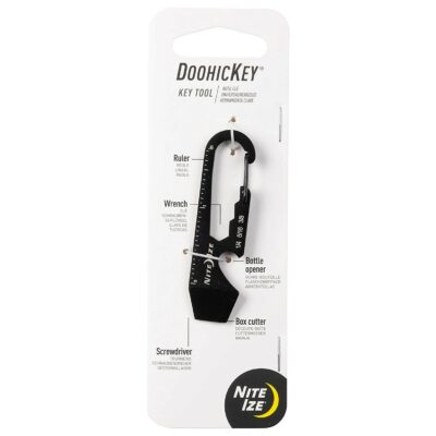 Nite Ize DoohicKey Keychain Multi Tool, Stainless-Steel 5-in-1 Multi Tool With Bottle Opener + Carabiner Clip, Black