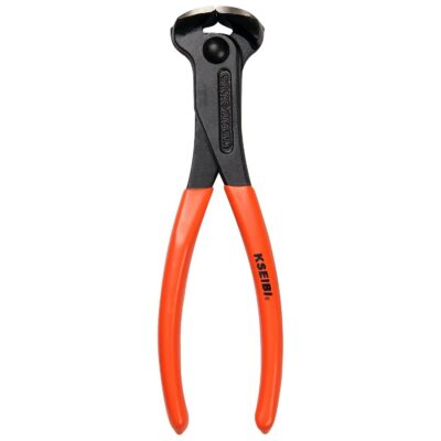 KSEIBI 141150 End Cutting Pliers 7 Inch Grip Handle Black Finish Chrome Vanadium Steel Carpenter Pincer, Nippers Tool, Cat Paw, Nail Remover, Rivet Cutting Pliers, Steel Wire Cutter Construction Tool