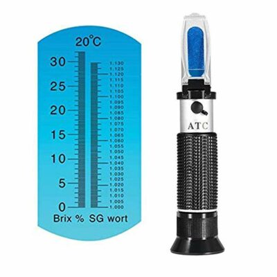 Brix Refractometer with ATC, Hobein Digital Handheld Refractometer for Beer Wine Brewing, Dual Scale-Specific Gravity 1.000-1.130 and Brix 0-32% 