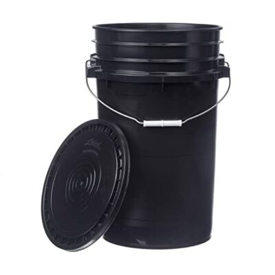 Hudson Exchange Premium 7 Gallon Bucket with Lid, HDPE, Black