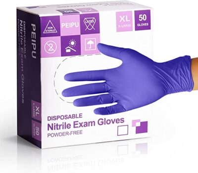 PEIPU Nitrile Gloves,Medical Exam Gloves,Disposable Cleaning Gloves,Powder Free, Latex Free,Non-Sterile Protective Gloves