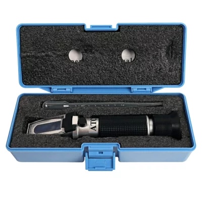 Brix Refractometer with ATC, Dual Scale - Specific Gravity & Brix, Hydrometer in Wine Making and Beer Brewing, Homebrew Kit