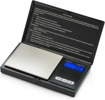Smart Weigh Digital Pocket Gram Scale, 1000g x 0.1 Grams, Digital Gram Scale, Jewelry Scale, Food Scale, Medicine Scale, Kitchen Scale Black, Battery Included