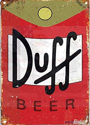 Eletina twinkle Aluminum Vintage Sign Duff Beer Exterior Home bar Decoration Vintage Metal tin Sign 8 x 12 inches
