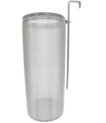 6" x 14" SS Hop Filter with Adjustable Hook - 400 Micron