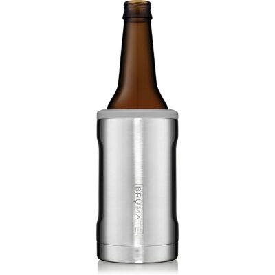BrüMate Hopsulator Bott'l Insulated Bottle Cooler for Standard 12oz Glass Bottles | Glass Bottle Coozie Insulated Stainless Steel Drink Holder for Beer and Soda (Stainless)