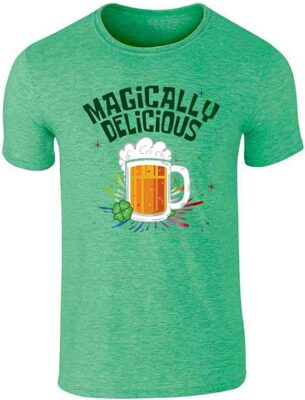 Pop Threads Magically Delicious Beer Funny St. Patricks Day Graphic Tee T-Shirt for Men
