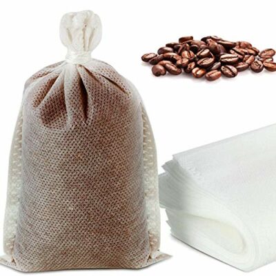 100 Pieces Cold Brew Coffee Filter Bag Disposable Fine Mesh Filter Bags Food Strainer Bags Practical Mesh Brewing Bags with Drawstring for Coffee, Cold Brew, Concentrate, 6 x 8 Inch