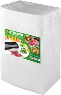 ATSAMFR 200 Count Quart 8x12Inch Vacuum Sealer Bags with BPA Free,Heavy Duty,Great for Vac storage or Sous Vide Cooking