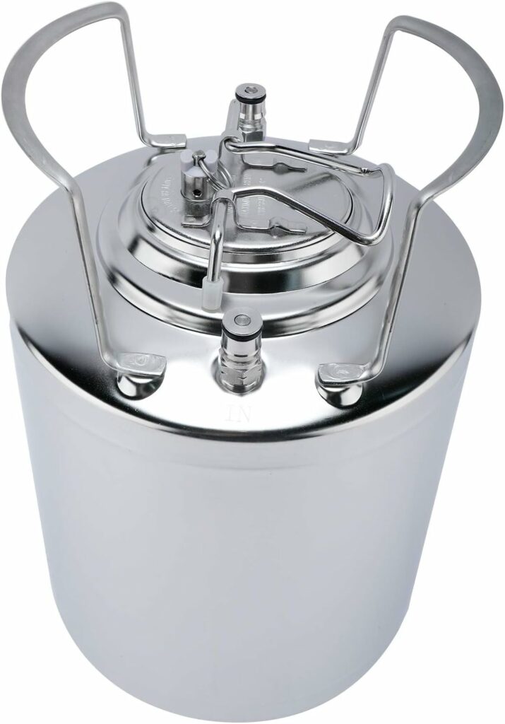 LuckyHigh 2.65 Gallon (10 L) Mini Beer Barrel 304 Stainless Steel HomeBrew Keg with Ball Lock Keg Post System