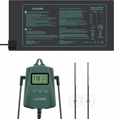 LUXBIRD 10"x20.75" Seedling Heat Mat and Digital Thermostat Controller Combo Set MET Standard 