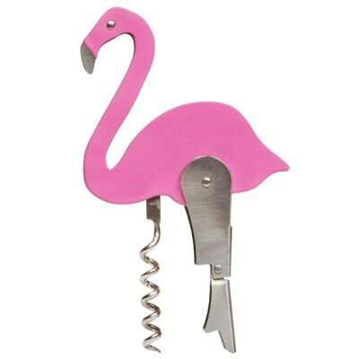 Suck UK | Bottle Opener Flamingo | Wine Bottle Opener & Cork Screw | Beer Opener / Wine Opener For Home & Kitchen | Pink Wine Accessories & Home Bar Supplies | Wine Gifts Or Flamingo